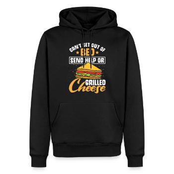 Amour Fromage Grillé Hommes Femmes - Sweat à capuche Premium bio Homme - noir - Devant - Nico (187cm)