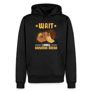 Drôle de vêtements de cuisson au pain aux bananes - Sweat à capuche Premium bio Homme - noir - Devant - Nico (187cm)