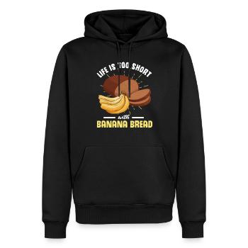 Drôle de vêtements de cuisson au pain aux bananes - Sweat à capuche Premium bio Homme - noir - Devant - Nico (187cm)