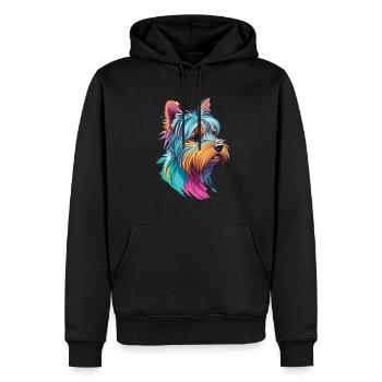 Welpe Yorkie Yorkshire Terrier Hund Hundeliebhaber - Männer Premium Bio Hoodie - Schwarz - Vorne - Nico (187cm)