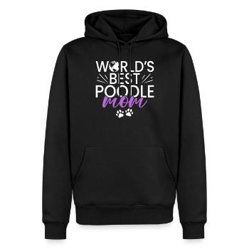Cadeaux Caniche - Sweat à capuche Premium bio Homme - noir - Devant - Nico (187cm)