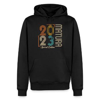 Matura Jeunes Filles Femmes et Hommes Matura 2023 - Sweat à capuche Premium bio Homme - noir - Devant - Nico (187cm)
