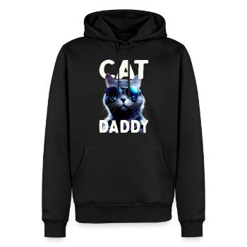 Cat Daddy Cats Père Chat Papa Papa Fête des pères Chat - Sweat à capuche Premium bio Homme - noir - Devant - Nico (187cm)