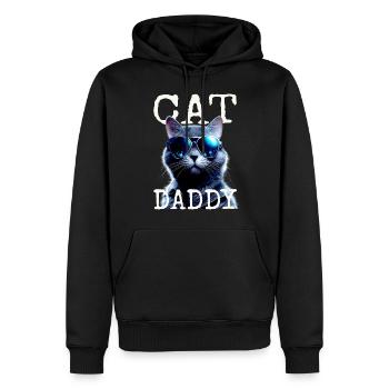 Cat Daddy Cats Père Chat Papa Papa Fête des pères Chat - Sweat à capuche Premium bio Homme - noir - Devant - Nico (187cm)