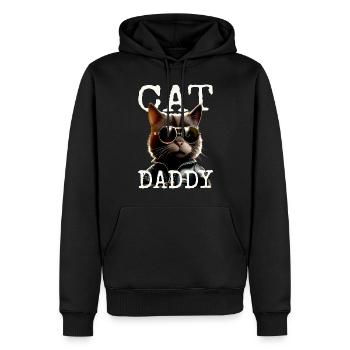 Cat Daddy Cats Père Chat Papa Papa Fête des pères Chat - Sweat à capuche Premium bio Homme - noir - Devant - Nico (187cm)