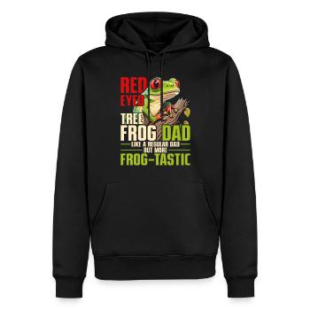 Rainette aux yeux rouges Papa tastique de grenouille - Sweat à capuche Premium bio Homme - noir - Devant - Nico (187cm)