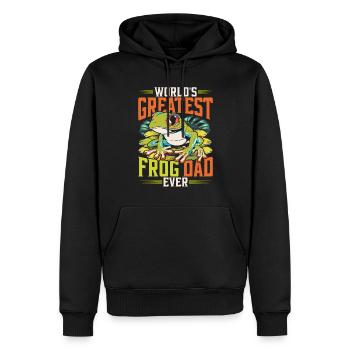 Le plus grand père grenouille du monde - Sweat à capuche Premium bio Homme - noir - Devant - Nico (187cm)