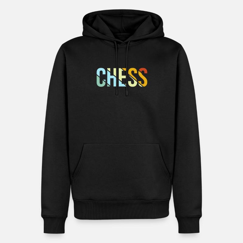 Échecs Rétro - Sweat à capuche Premium bio Homme - noir