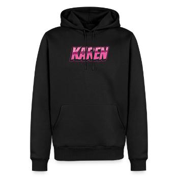 Karen Meme Karens Beruhig Dich Lustig - Männer Premium Bio Hoodie - Schwarz - Vorne - Nico (187cm)