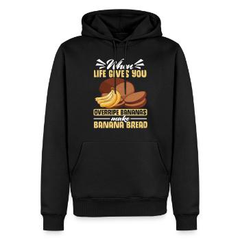 Drôle de vêtements de cuisson au pain aux bananes - Sweat à capuche Premium bio Homme - noir - Devant - Nico (187cm)