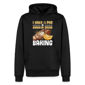 Drôle de vêtements de cuisson au pain aux bananes - Sweat à capuche Premium bio Homme - noir - Devant - Nico (187cm)