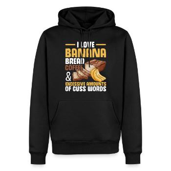 Drôle de vêtements de cuisson au pain aux bananes - Sweat à capuche Premium bio Homme - noir - Devant - Nico (187cm)