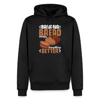 Drôle de vêtements de cuisson au pain aux bananes - Sweat à capuche Premium bio Homme - noir - Devant - Nico (187cm)
