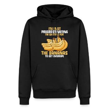 Drôle de vêtements de cuisson au pain aux bananes - Sweat à capuche Premium bio Homme - noir - Devant - Nico (187cm)