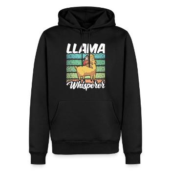 Llama Whisperer Llama Animal Llamas Dictons - Sweat à capuche Premium bio Homme - noir - Devant - Nico (187cm)