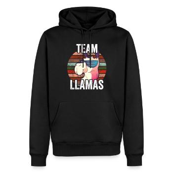 L’équipe Lamas dit Lama Lama Animal - Sweat à capuche Premium bio Homme - noir - Devant - Nico (187cm)