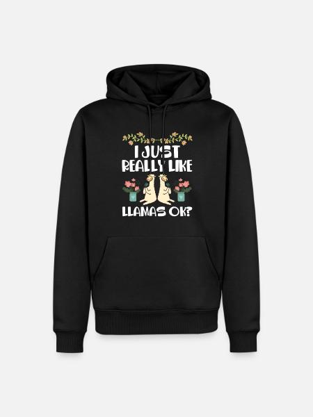 J’aime beaucoup les lamas - Sweat à capuche Premium bio Homme - noir