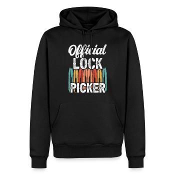 Serrure officielle Cracker Lock Pick Lock - Sweat à capuche Premium bio Homme - noir - Devant - Nico (187cm)