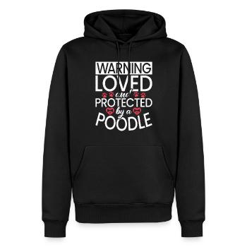 Cadeaux Caniche - Sweat à capuche Premium bio Homme - noir - Devant - Nico (187cm)