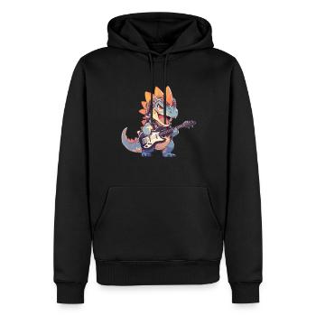 Dino Baby Dinosaurier Rock And Roll Dino Gitarre - Männer Premium Bio Hoodie - Schwarz - Vorne - Nico (187cm)