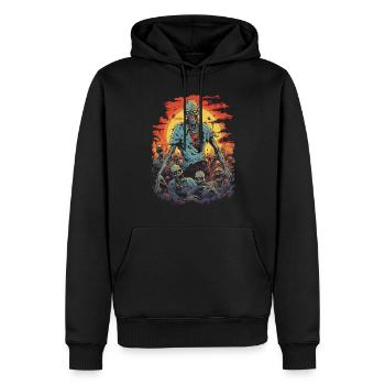Scary Halloween zombie and undead horde - Men’s Premium Organic Hoodie - black - Front - Nico (187cm)
