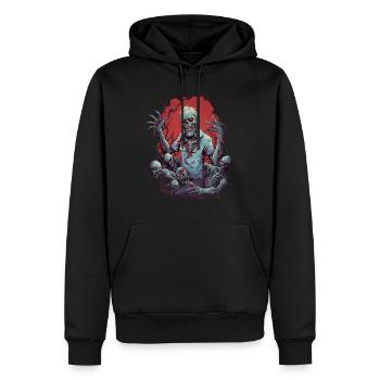 Halloween shocker zombie with his undead horde - Men’s Premium Organic Hoodie - black - Front - Nico (187cm)