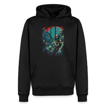 Schauriges Szenario Zombie Halloween-Untoten-Horde - Männer Premium Bio Hoodie - Schwarz - Vorne - Nico (187cm)