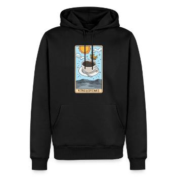 Lecteur de carte de tarot Buveur de café chaud Caféine - Sweat à capuche Premium bio Homme - noir - Devant - Nico (187cm)