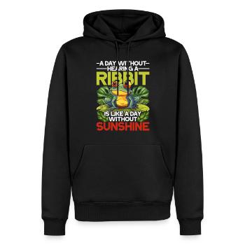 Grenouille aux yeux rouges Éleveur de rainettes - Sweat à capuche Premium bio Homme - noir - Devant - Nico (187cm)