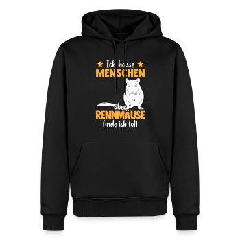 Rennmaus finde ich toll Nagetier Gerbil - Männer Premium Bio Hoodie - Schwarz - Vorne - Nico (187cm)