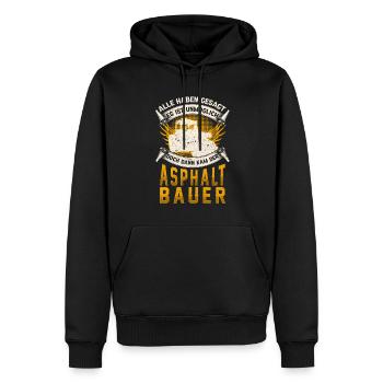 Asphaltbauer unmöglich Straßenbauer - Männer Premium Bio Hoodie - Schwarz - Vorne - Nico (187cm)