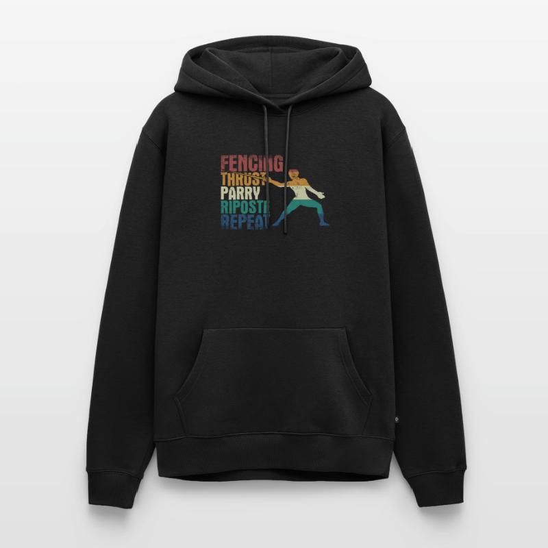 Fencing Thrust Parry Riposte Repeat Männer Premium Bio Hoodie
