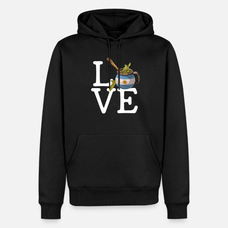 Yerba Mate argentine - Sweat à capuche Premium bio Homme - noir
