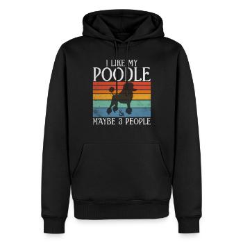Poodle Gifts - Männer Premium Bio Hoodie - Schwarz - Vorne - Nico (187cm)