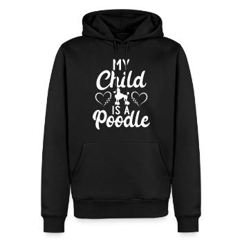 Cadeaux Caniche - Sweat à capuche Premium bio Homme - noir - Devant - Nico (187cm)