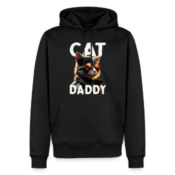 Cat Daddy Cats Père Chat Papa Papa Fête des pères Chat - Sweat à capuche Premium bio Homme - noir - Devant - Nico (187cm)
