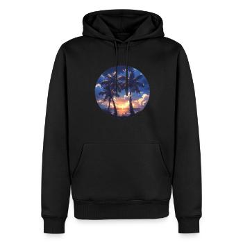 Palme Palmen Palme Sonnenuntergang Palmenstrand - Männer Premium Bio Hoodie - Schwarz - Vorne - Nico (187cm)