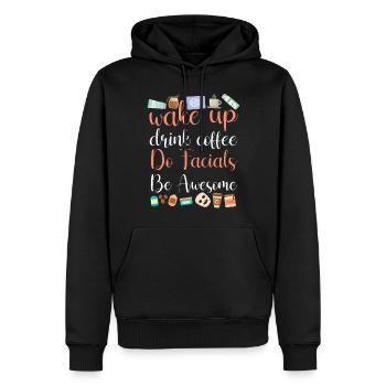 Cute Esthetician Skincare - Männer Premium Bio Hoodie - Schwarz - Vorne - Nico (187cm)