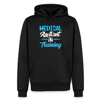 Medical Assistant In Training Assistance - Men’s Premium Organic Hoodie - black - Front - Nico (187cm)