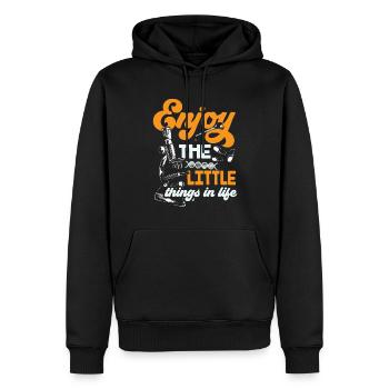 Profitez des petites choses de la vie Microscope - Sweat à capuche Premium bio Homme - noir - Devant - Nico (187cm)