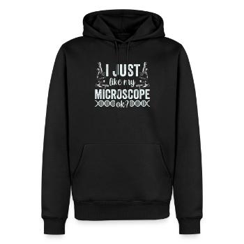 J’aime vraiment mon microscope Microscope - Sweat à capuche Premium bio Homme - noir - Devant - Nico (187cm)