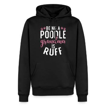 Cadeaux Caniche - Sweat à capuche Premium bio Homme - noir - Devant - Nico (187cm)