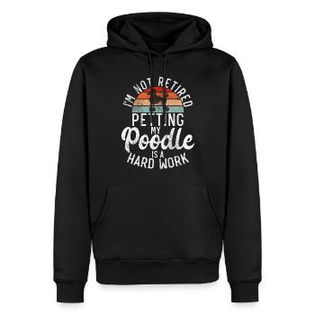 Cadeaux Caniche - Sweat à capuche Premium bio Homme - noir - Devant - Nico (187cm)