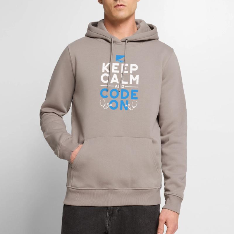 Coding Specialist Keep Calm And Code On Men’s Premium Organic Hoodie