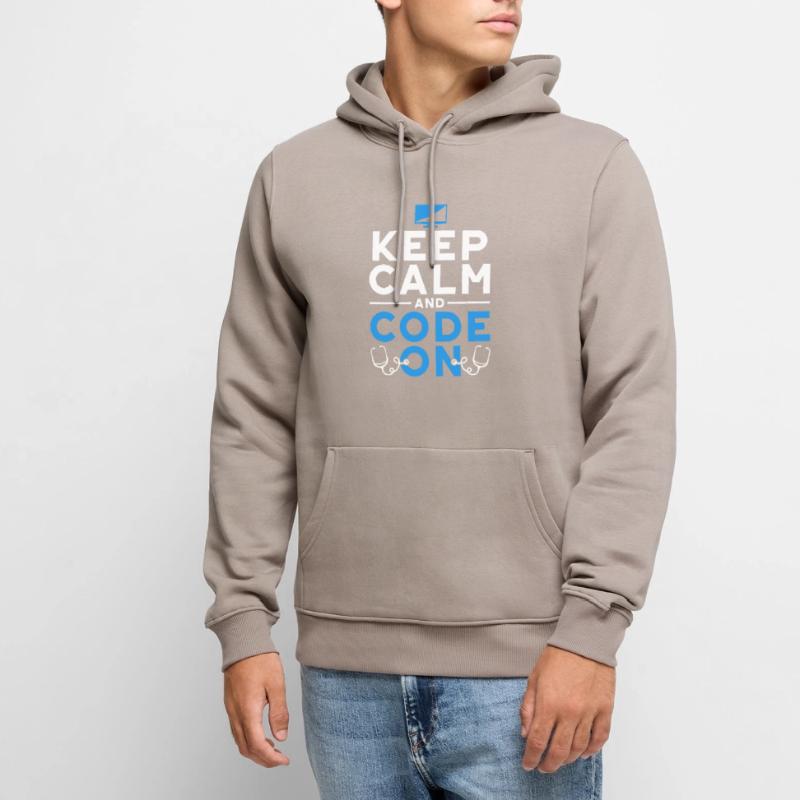 Coding Specialist Keep Calm And Code On Men’s Premium Organic Hoodie