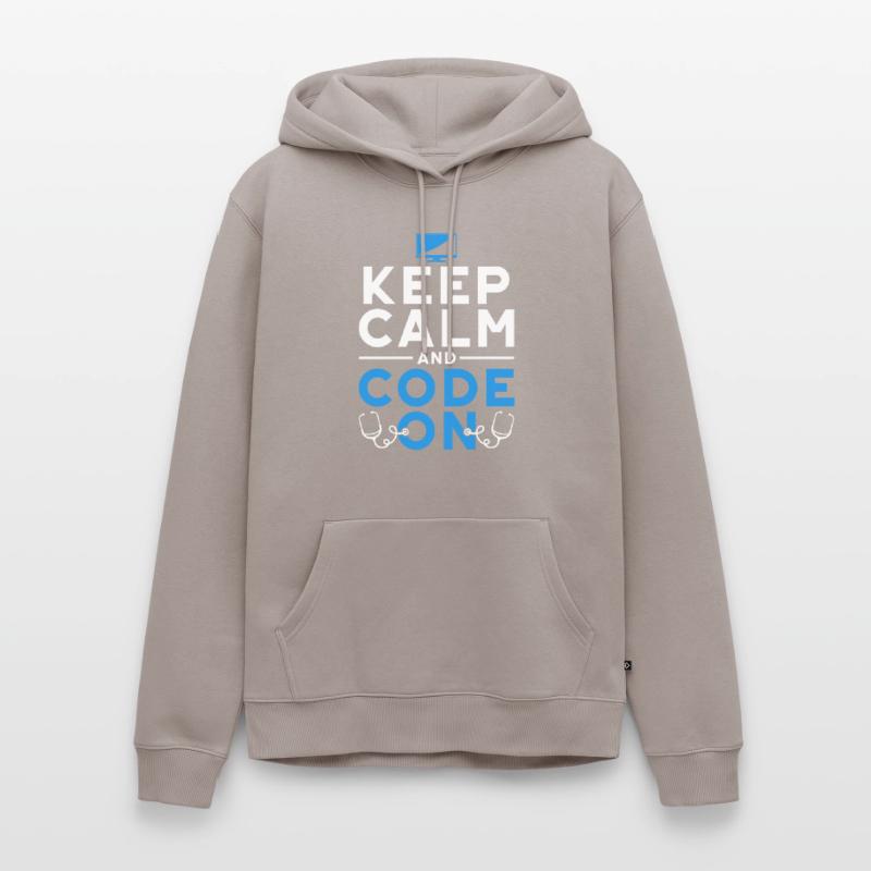 Coding Specialist Keep Calm And Code On Men’s Premium Organic Hoodie