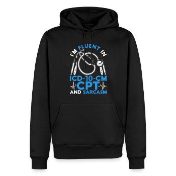 Kodierfachkraft ICD-10-CM CPT And Sarcasm - Männer Premium Bio Hoodie - Schwarz - Vorne - Nico (187cm)