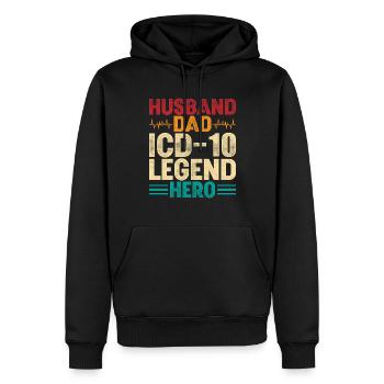 Coding Specialist Medical Encoder Father - Men’s Premium Organic Hoodie - black - Front - Nico (187cm)