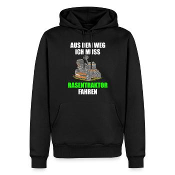 Aus dem Weg ich muss Rasentraktor fahren Garten - Männer Premium Bio Hoodie - Schwarz - Vorne - Nico (187cm)