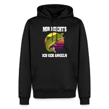 Lustige Angler Sprüche Mir reichts ich gehe Angeln - Männer Premium Bio Hoodie - Schwarz - Vorne - Nico (187cm)